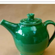 Handmade green teapot