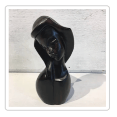 Vintage 50s wooden bust