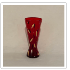 Vintage Bohemia red gold vase