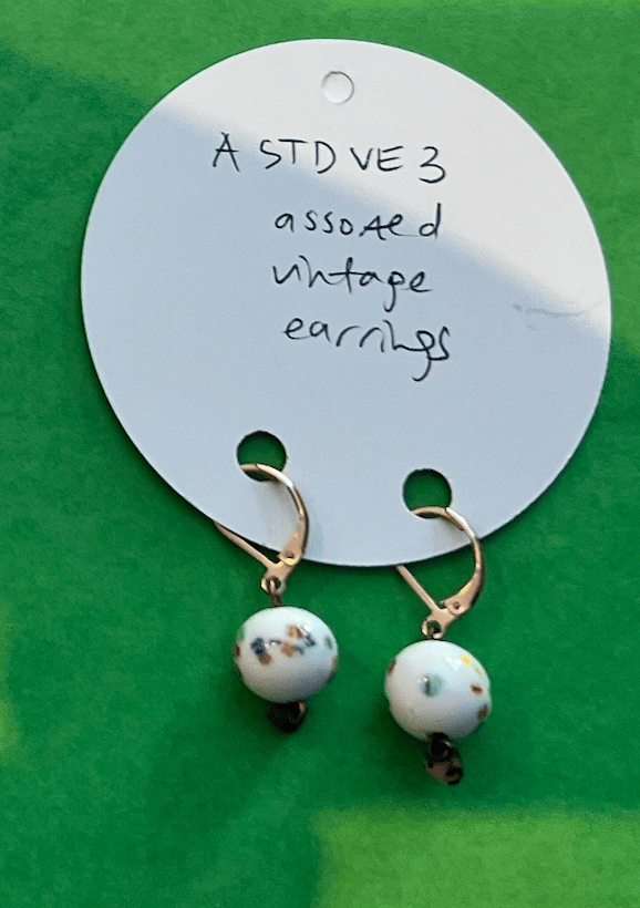 Vintage earrings multi colour glass