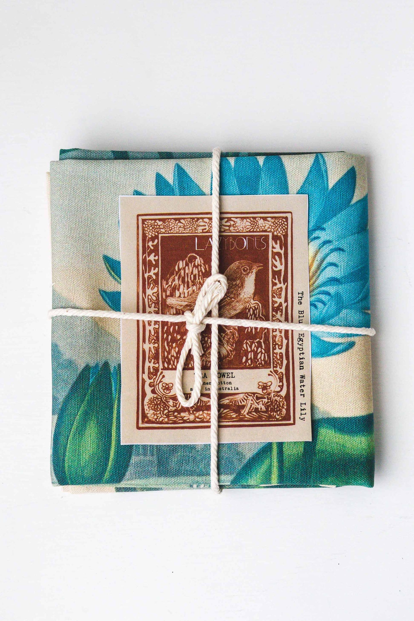 Tea Towel Blue Water Lily