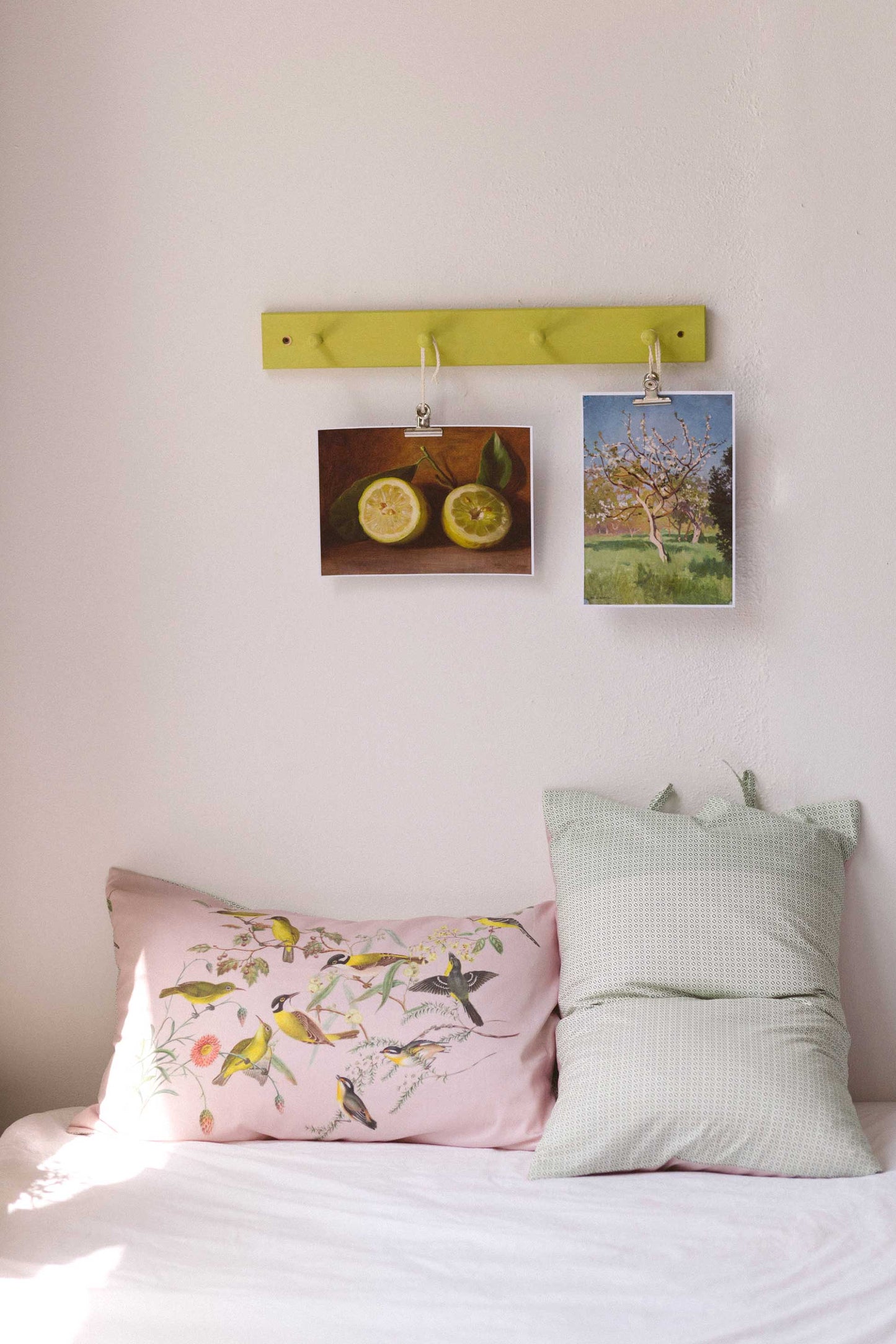Yellow birds pillowcase set *organic cotton