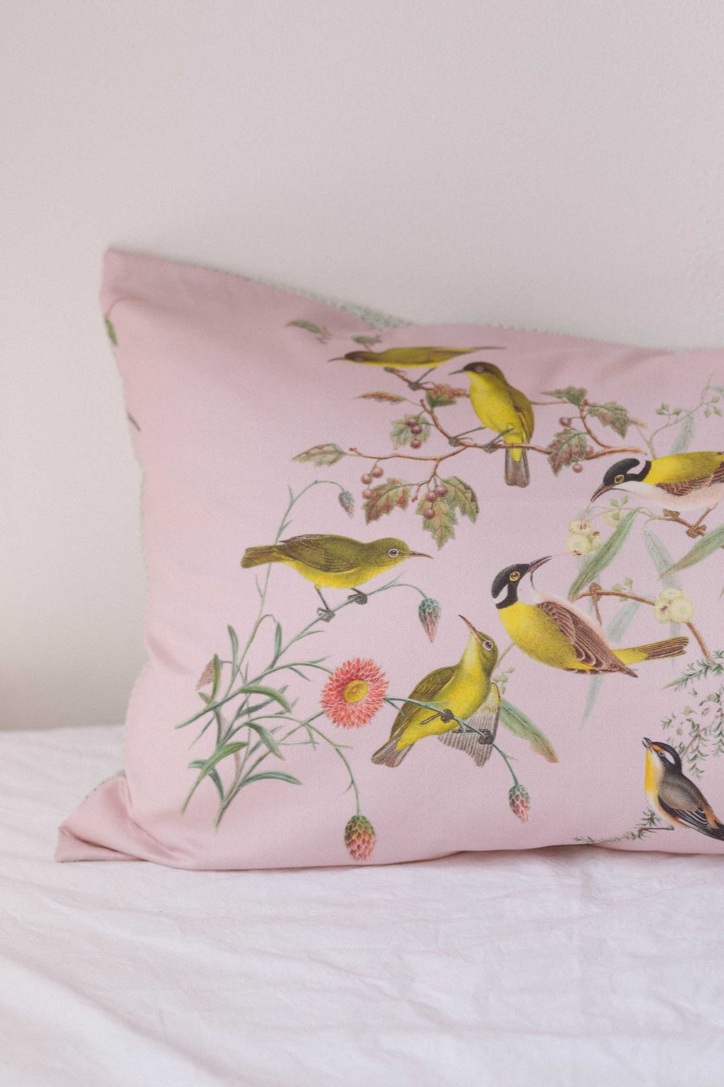 Yellow birds pillowcase set *organic cotton