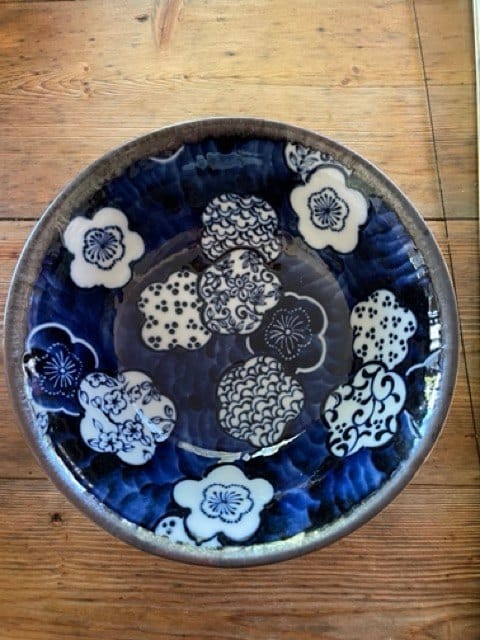 Japanese blue a& white rice bowl