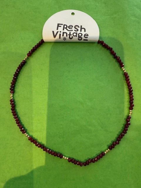 Starr necklace 017 Red Garnet,gold