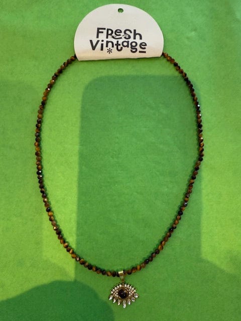 Starr necklace 018 Tigers Eye, Gold