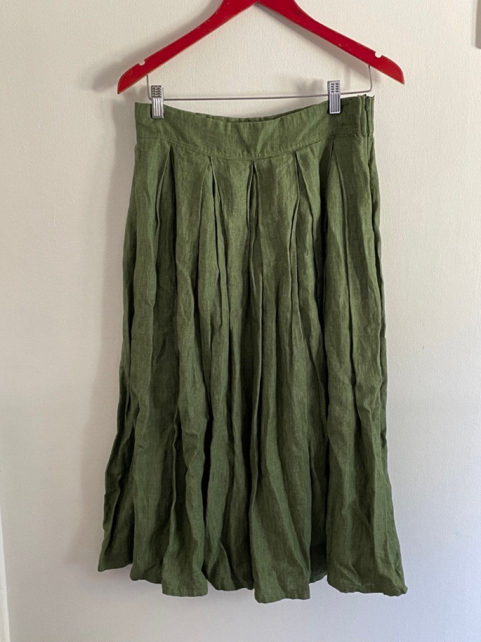 lazybones linen skirt olive green