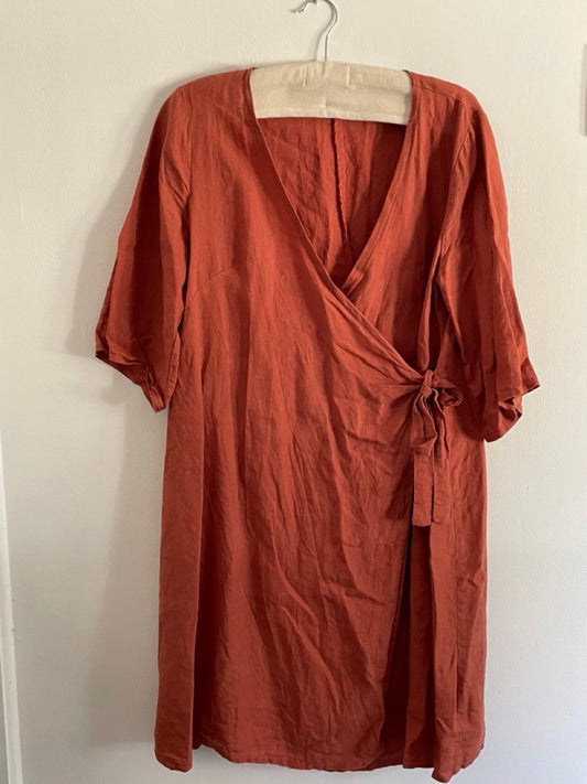 Idle Wild Dress Small Rust