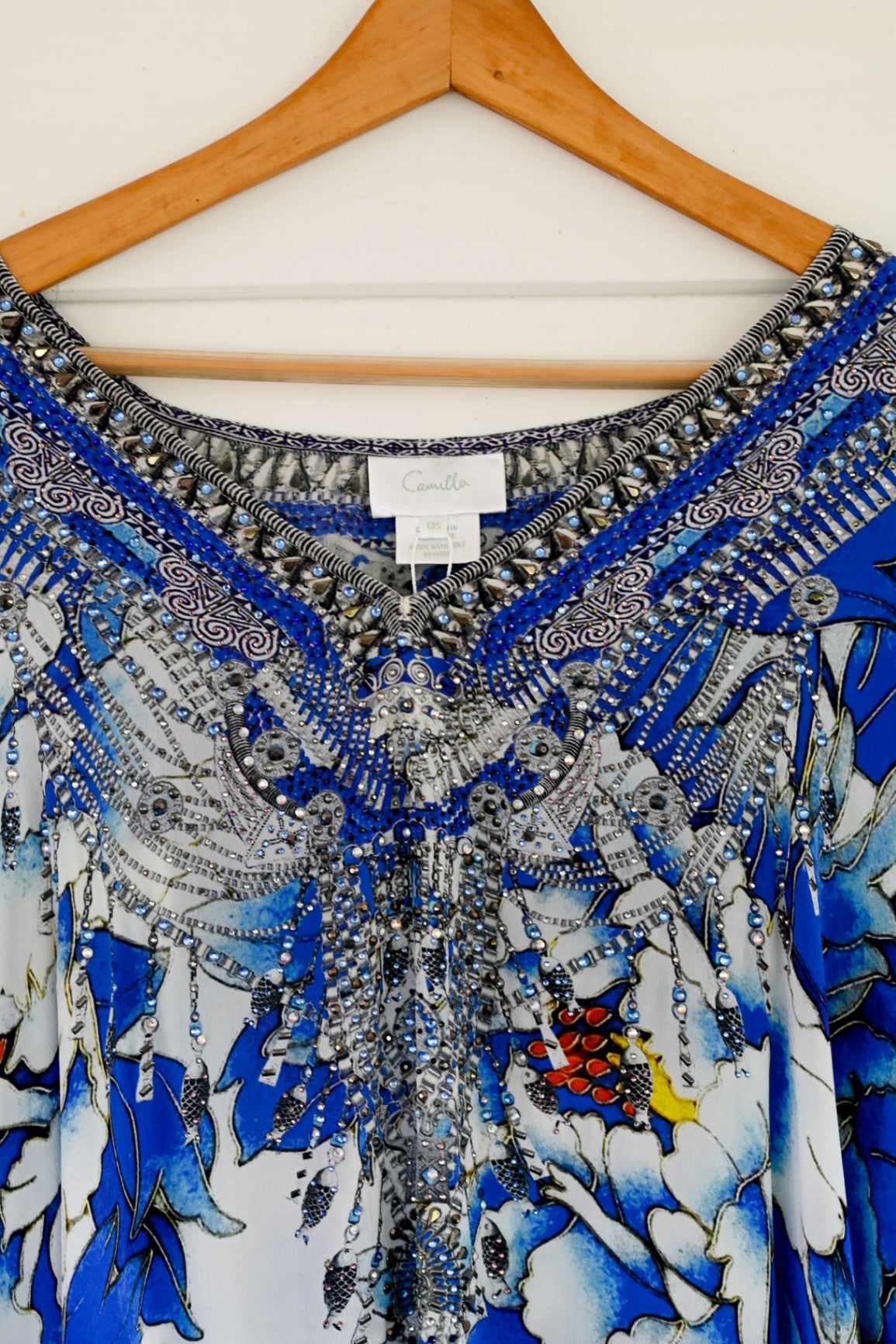 Camilla split front & sleeve kaftan Ring of Roses