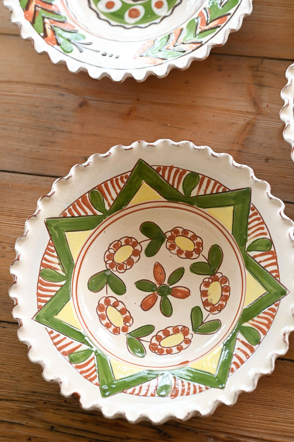 Romanian pottery hand painted dish #1