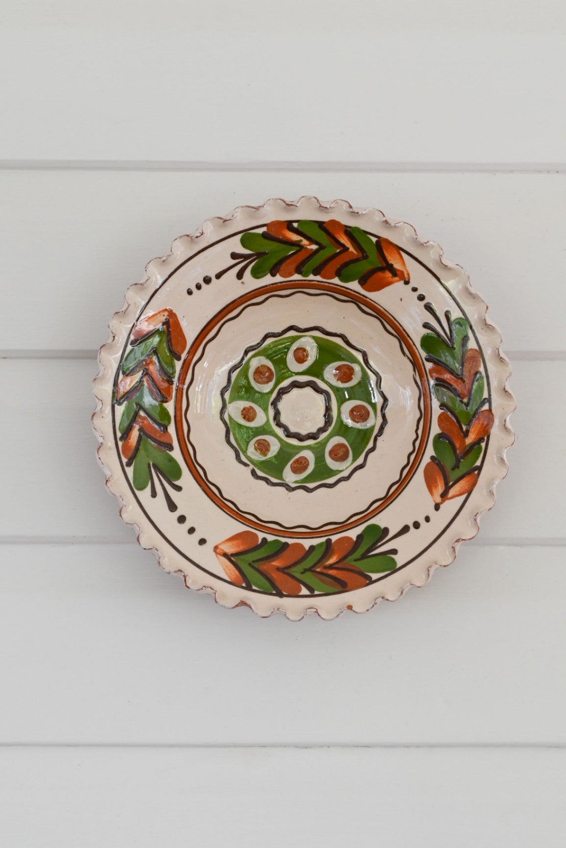 Romanian pottery hand painted dish #2
