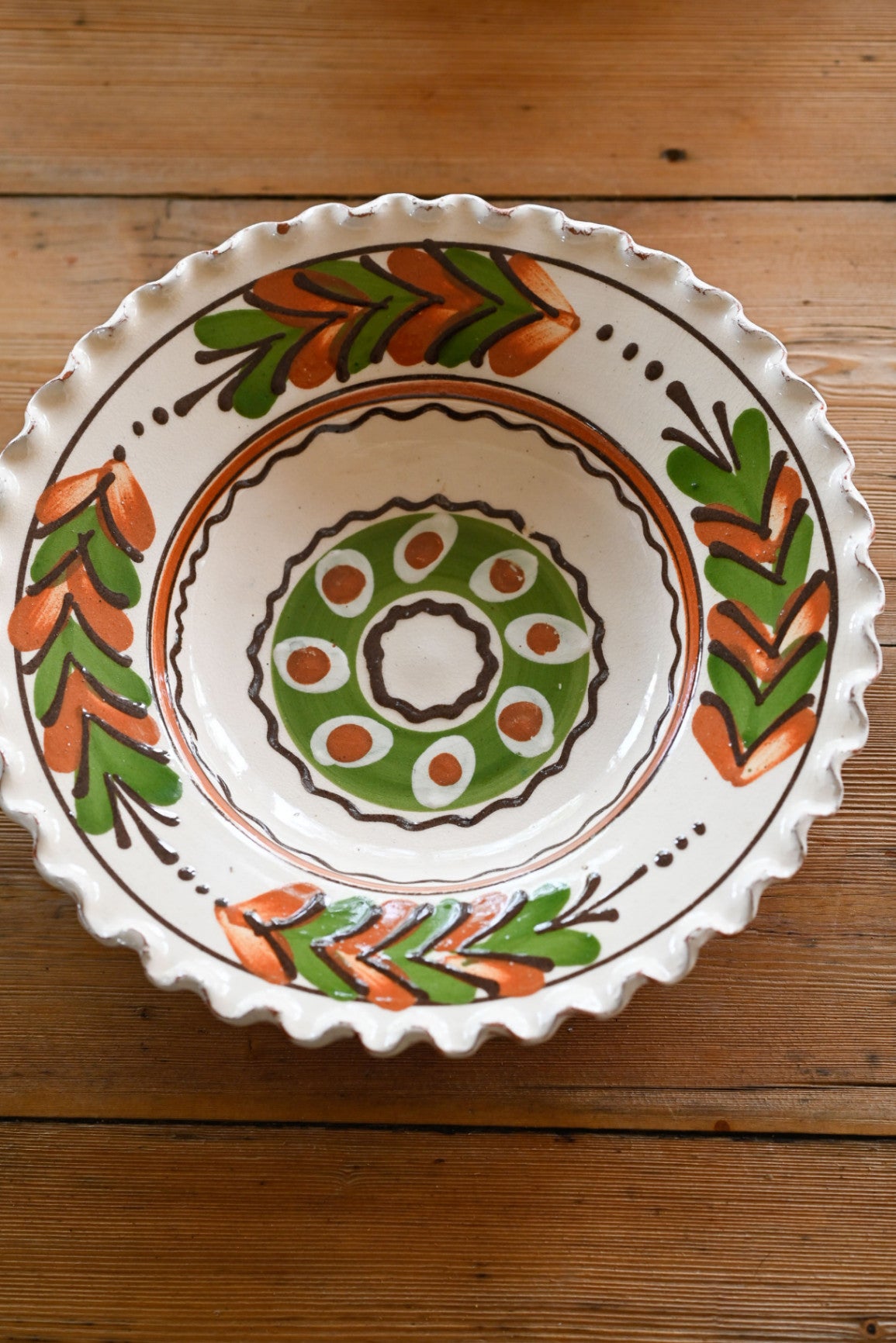 Romanian pottery hand painted dish #2