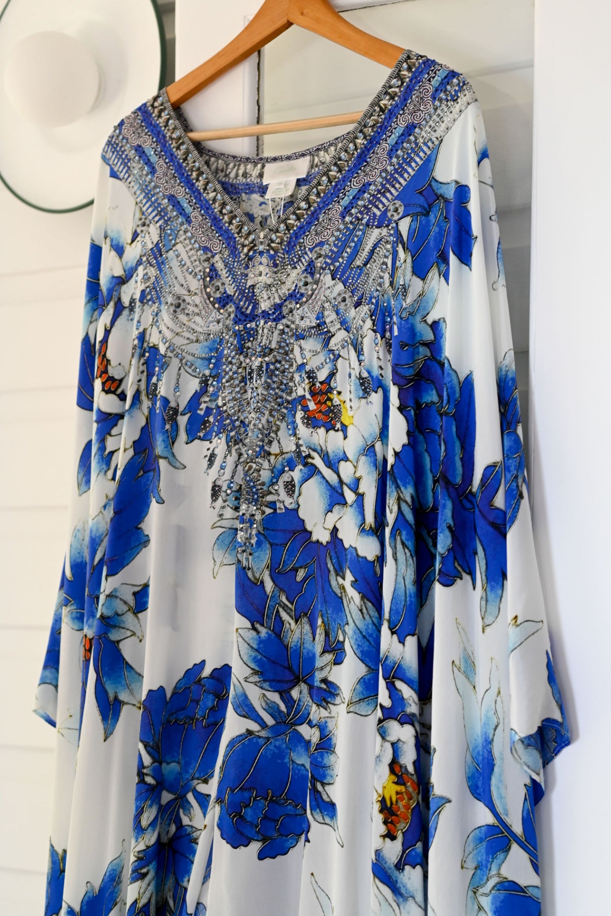 Camilla split front & sleeve kaftan Ring of Roses