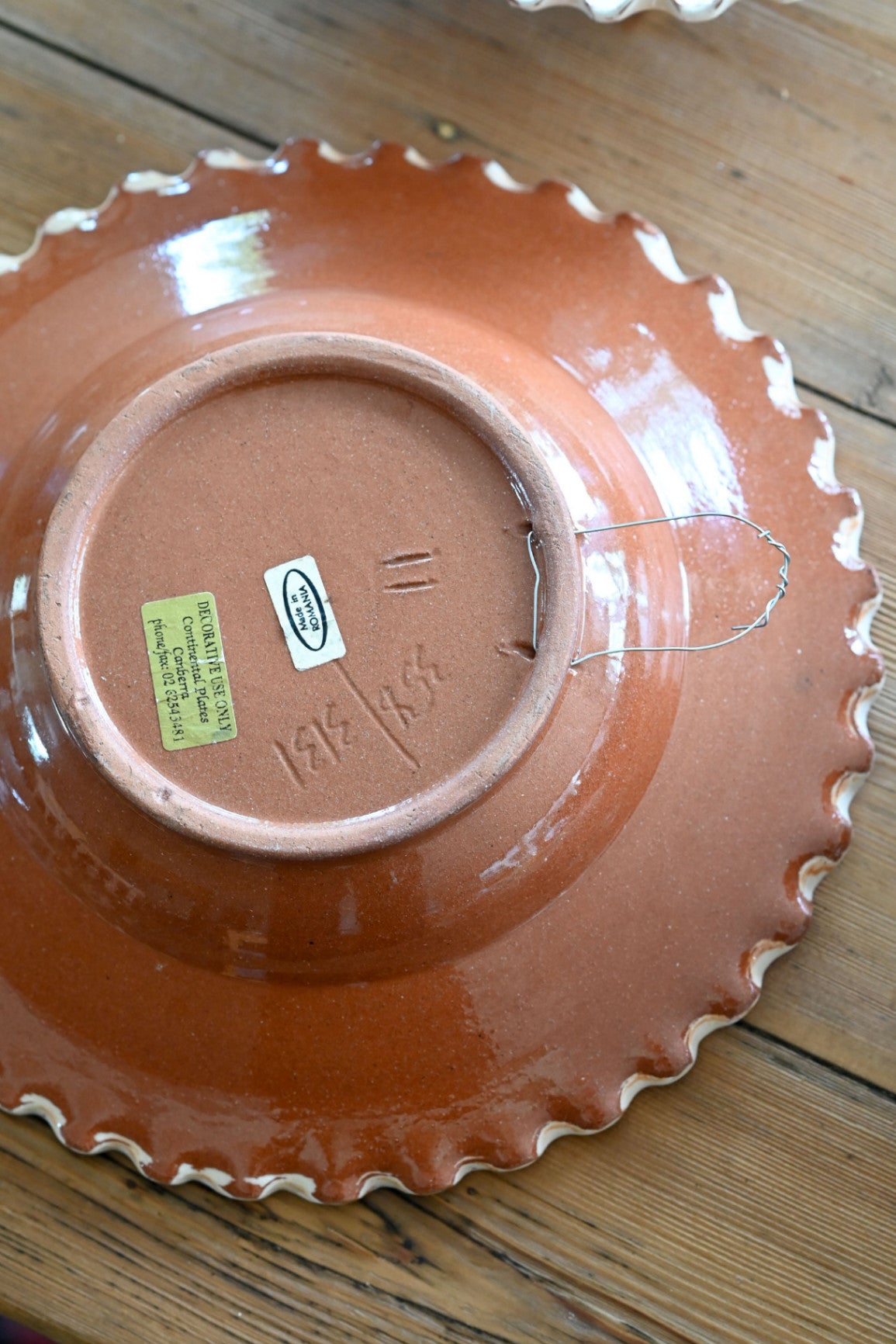 Romanian pottery hand painted dish #4