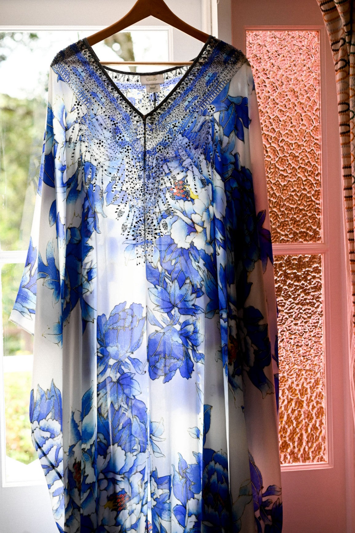 Camilla split front & sleeve kaftan Ring of Roses