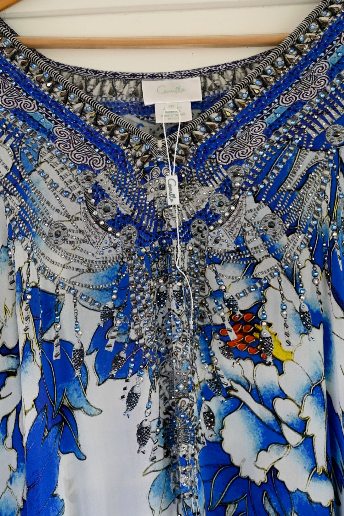 Camilla split front & sleeve kaftan Ring of Roses