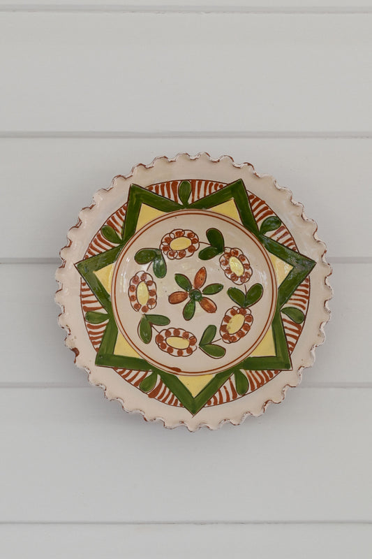 Romanian pottery hand painted dish #1