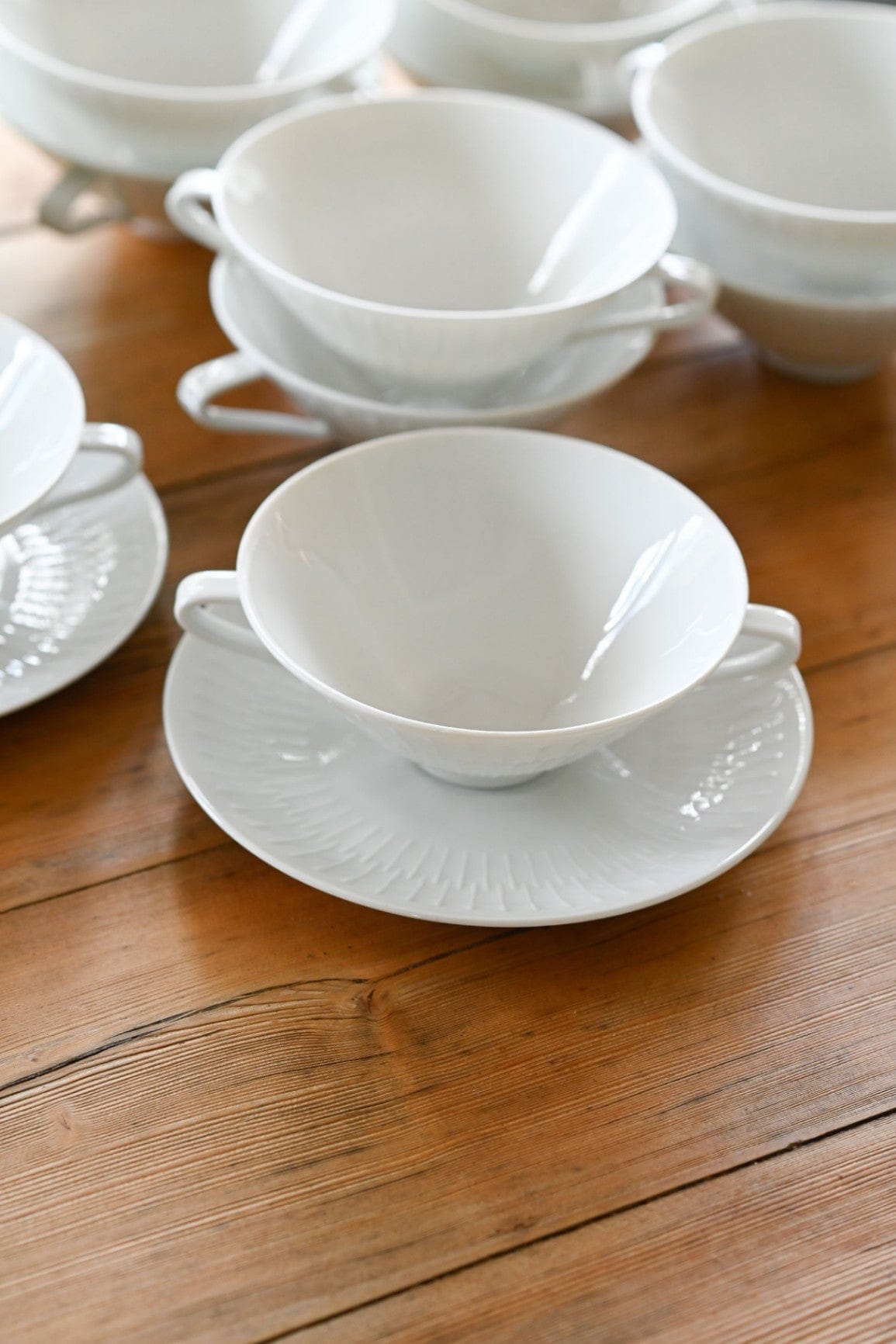 Vintage rare Apart by Hutschenreuther Rare footed soup bowl with saucer Set of 12