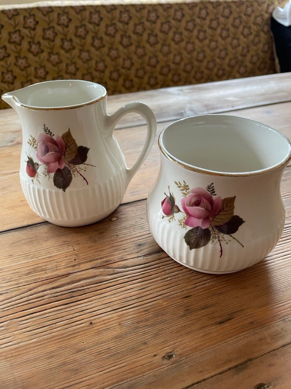 Vintage Richemond Sarreguemines France jug and sugar bowl