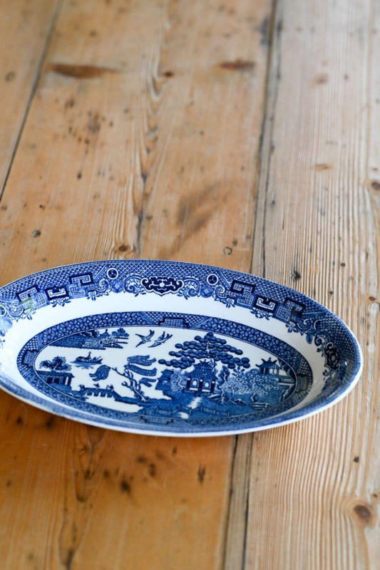 Johnson Bros Willow Pattern smaller oval serving bowl