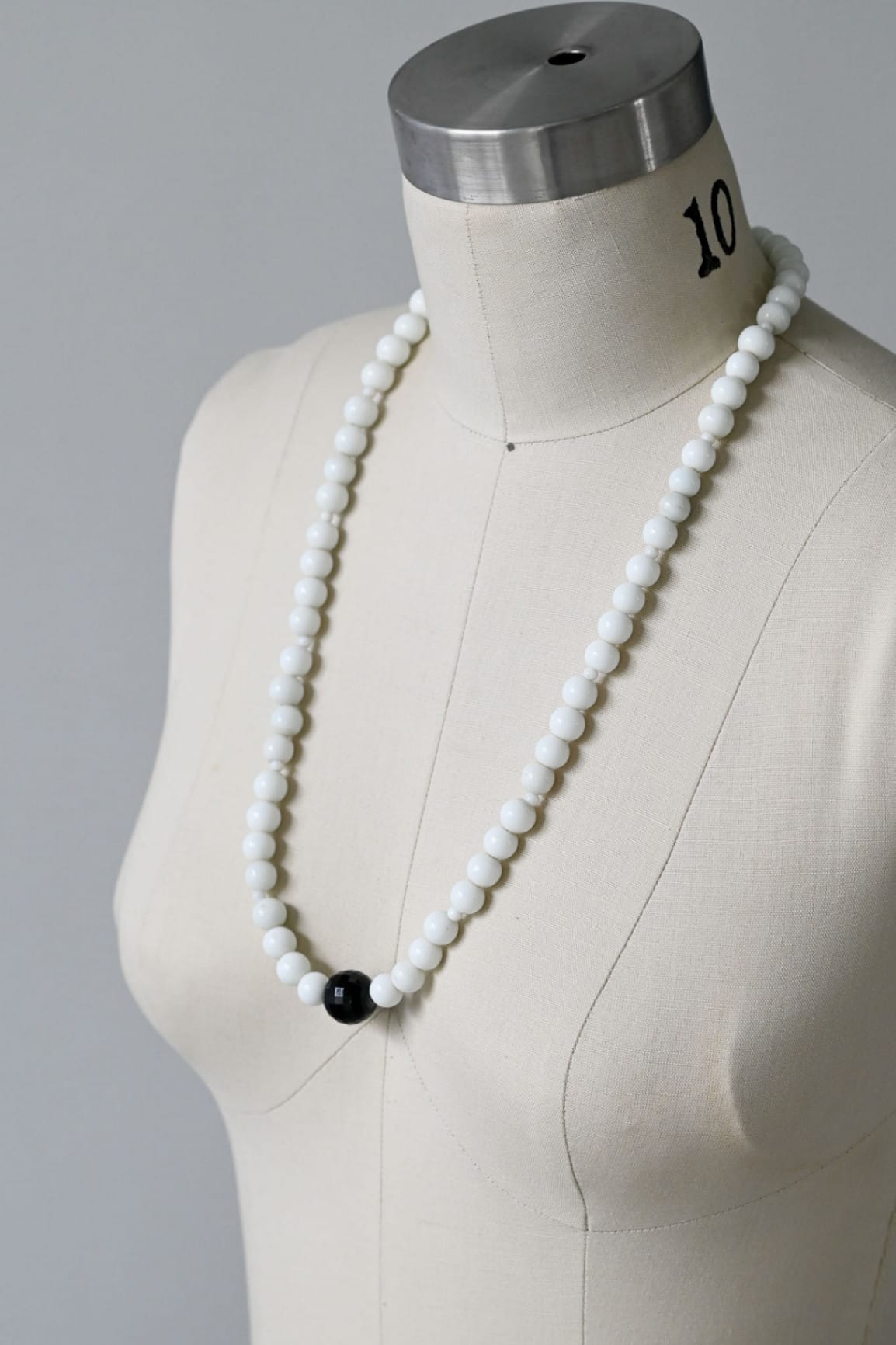 Vintage white glass necklace