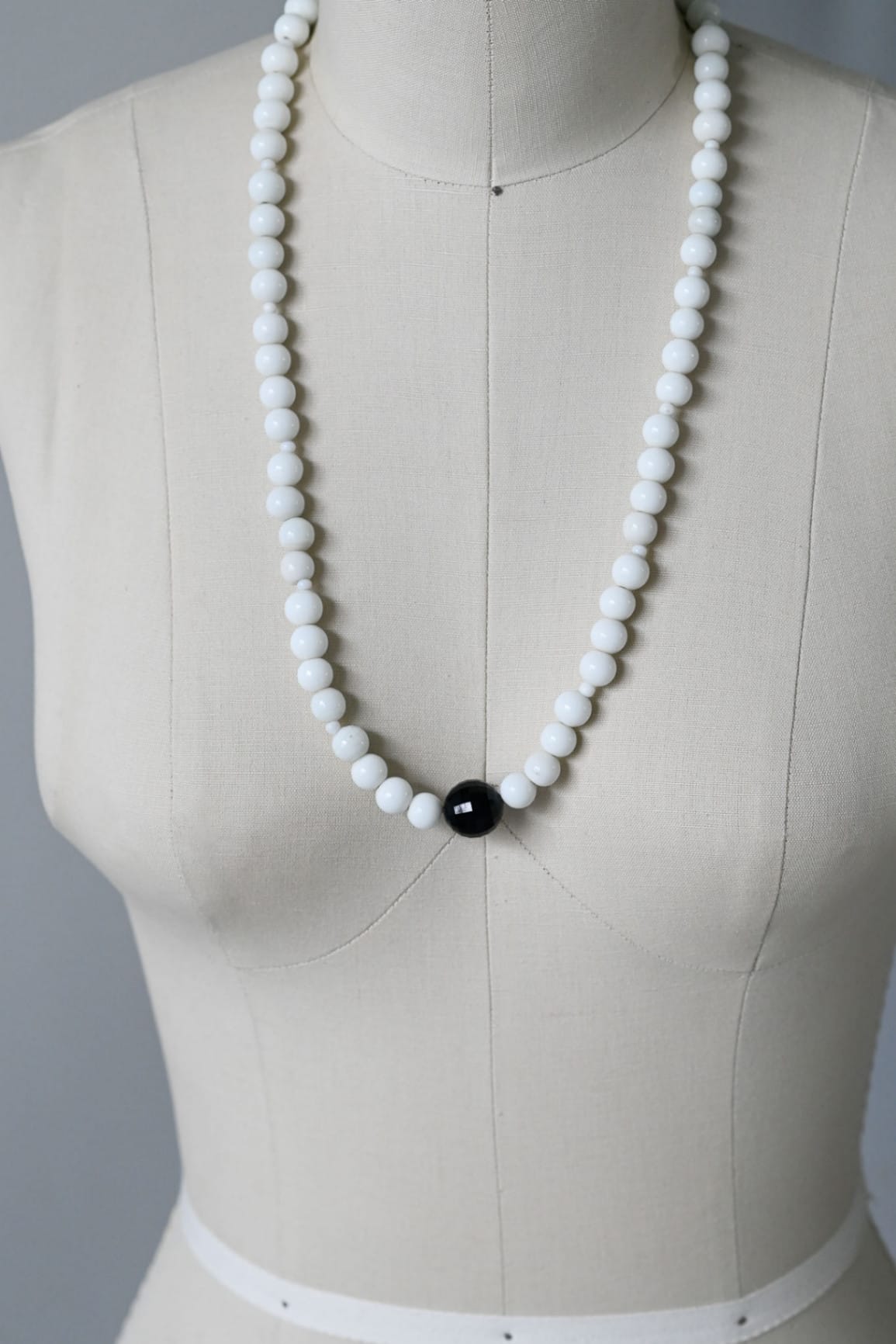 Vintage white glass necklace