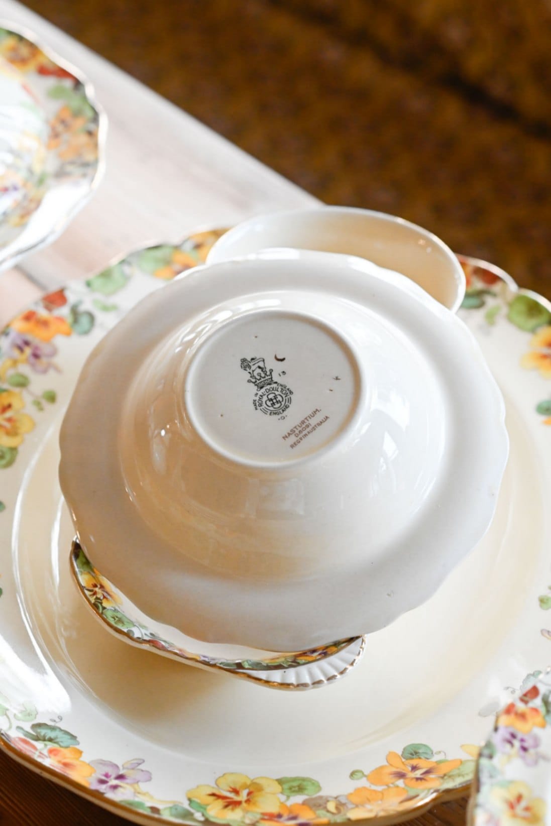 Royal Doulton Nasturtium 69 piece antique dinner set