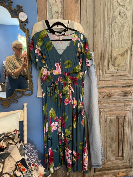 Blue Soul dress teal  floral
