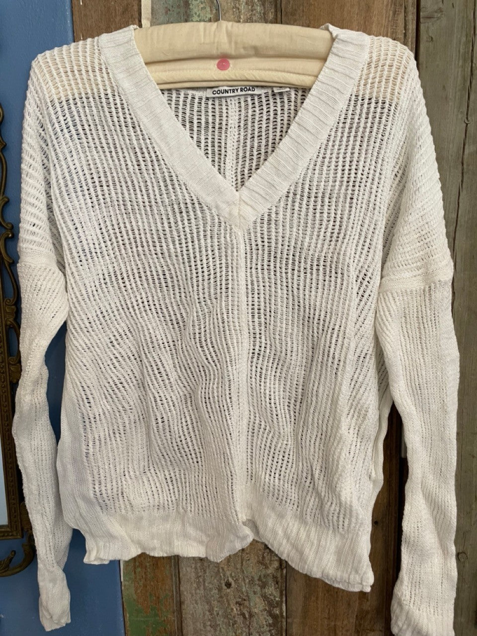 Country Road white linen Sweater