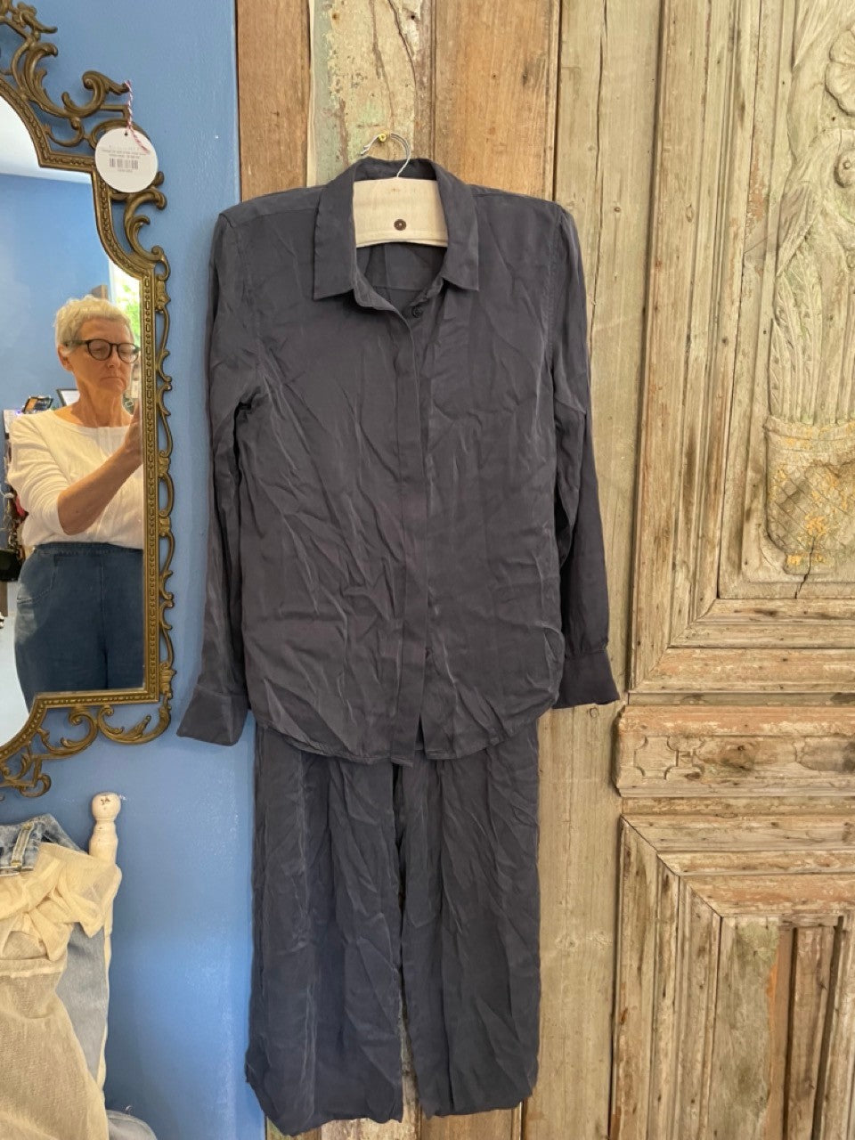 St Agni silk shirt, cami and pants