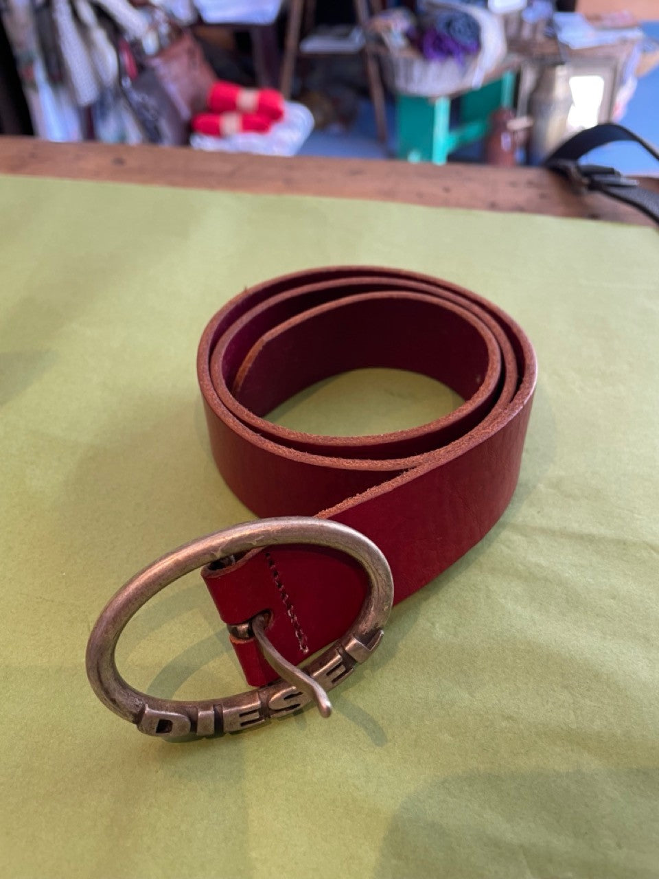 Vintage red Diesel belt Red