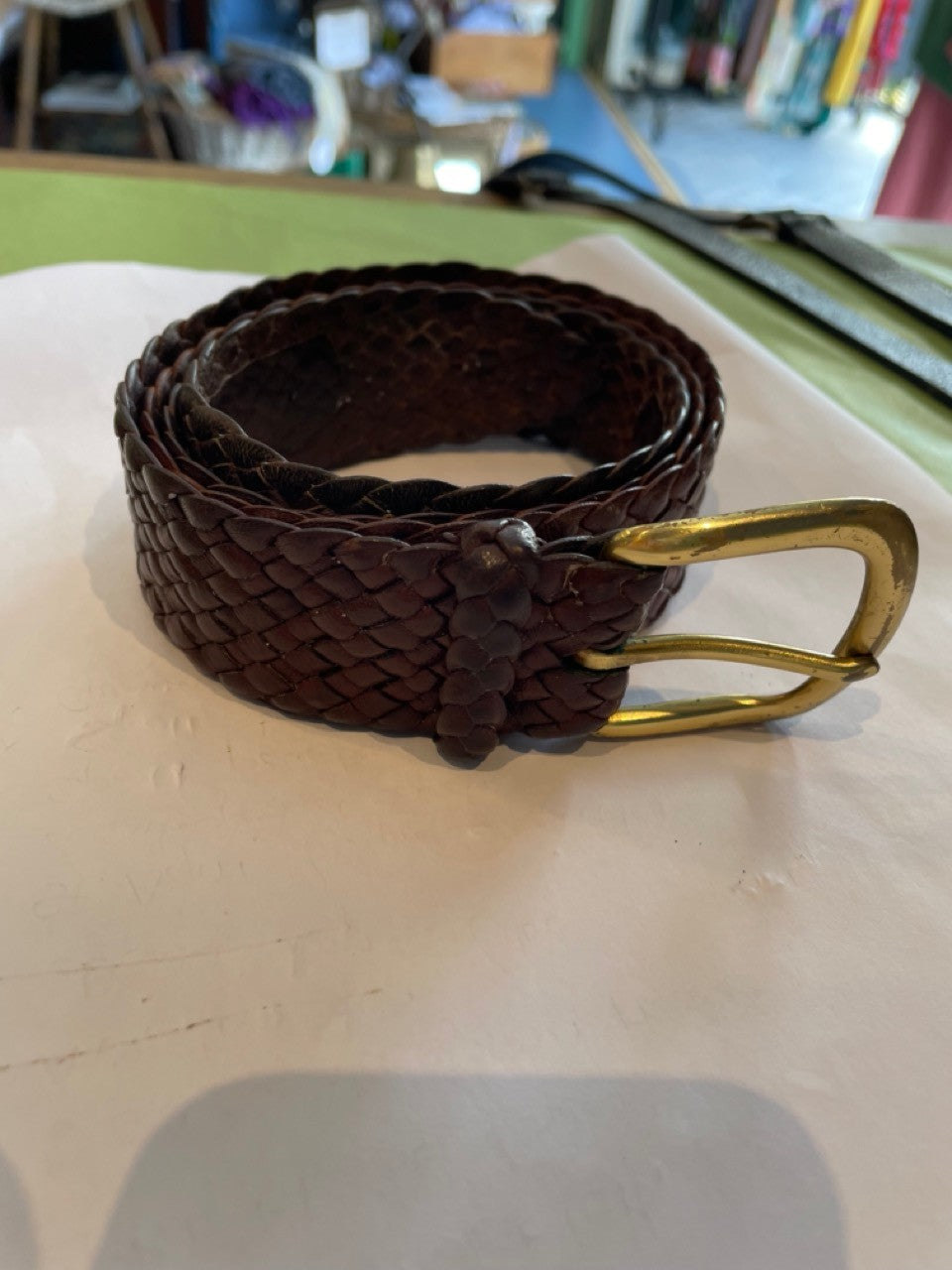Vintage brown plaited Belt
