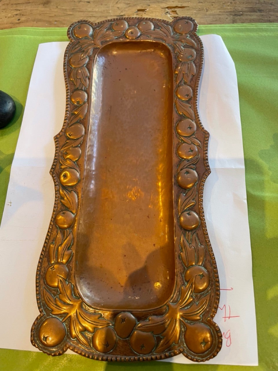 Vintage Arts and Crafts handmade copper tray