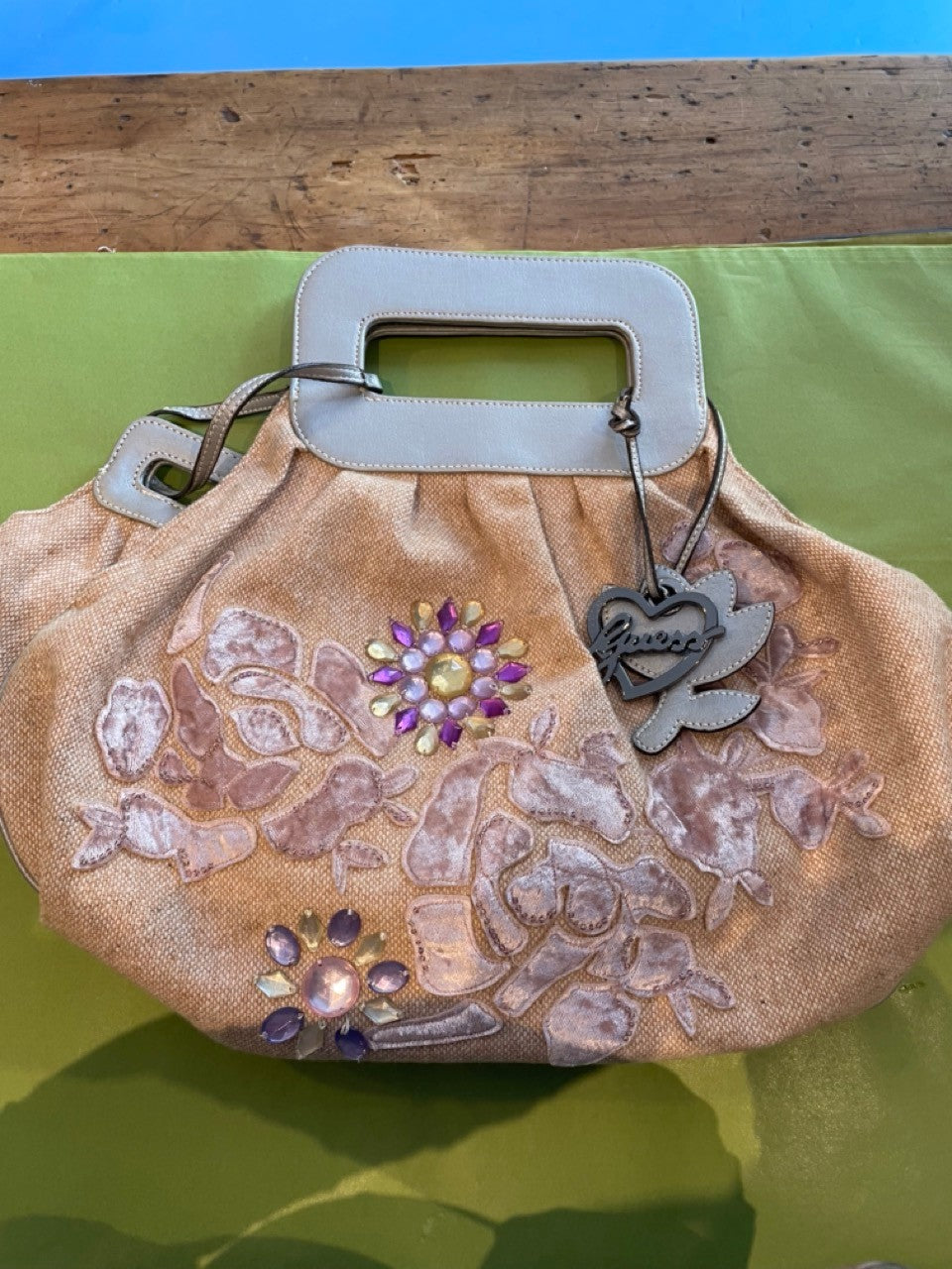 Guess handbag with beading and applique