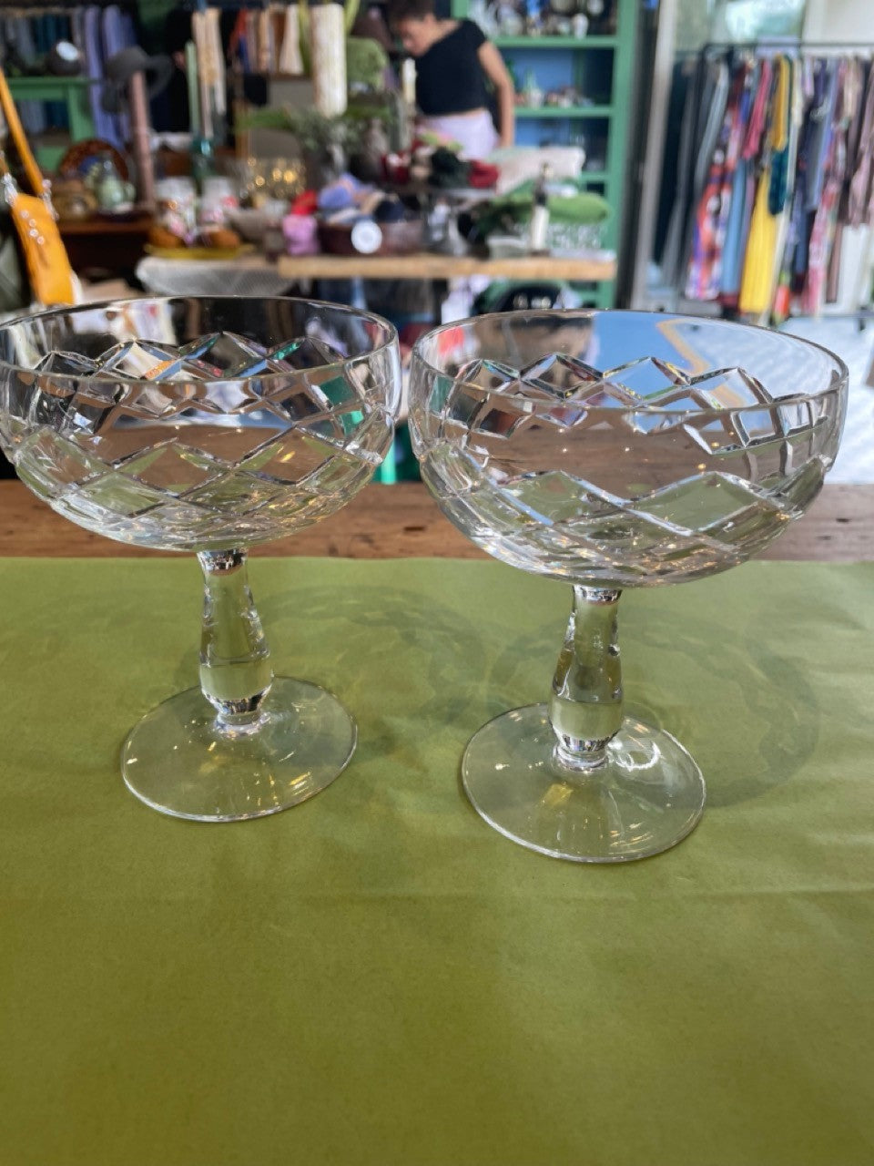cut crystal cocktail glasses set of 2