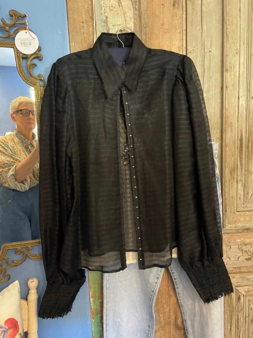 Vintage Easton Pearson silk black blouse