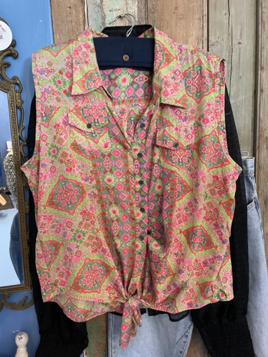 Cienna sleeveless shirt 70% polyester 30% silk