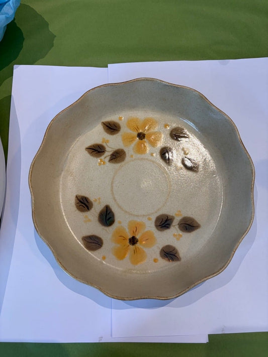 handmade pottery M Maloney pie dish