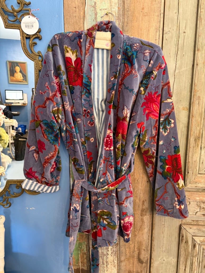 Velvet kimono style robe
