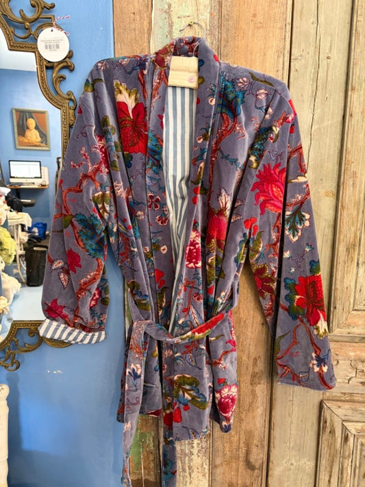 Velvet kimono style robe