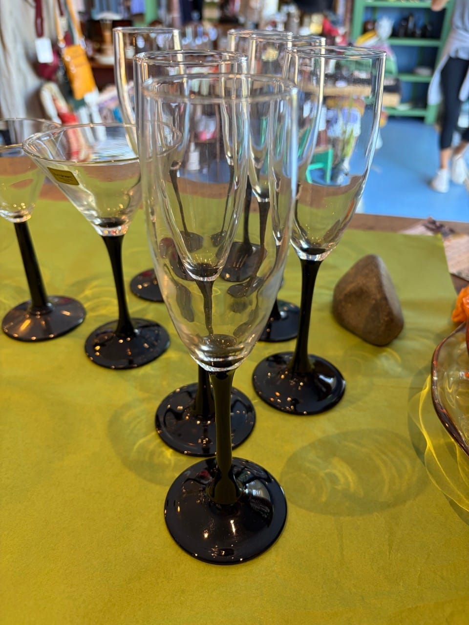 Luminarc black stemmed champagne flutes set of 6