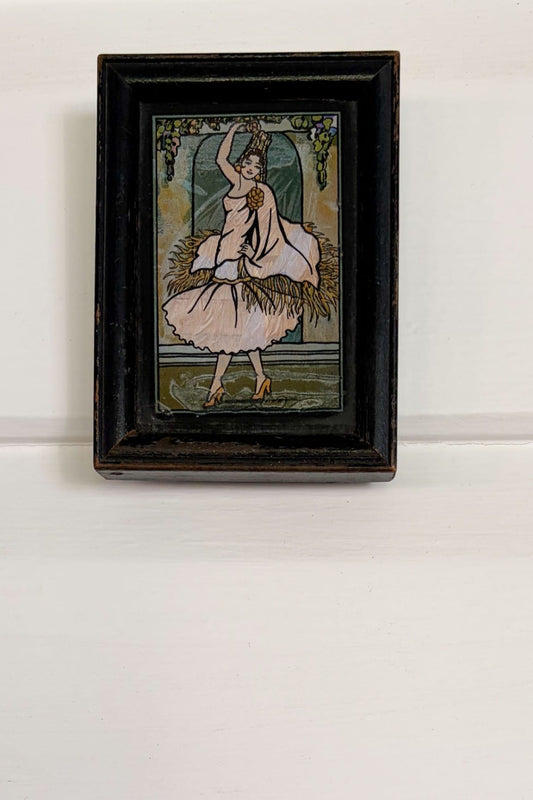 Antique framed c.1920 Blue Morpho Wings artwork