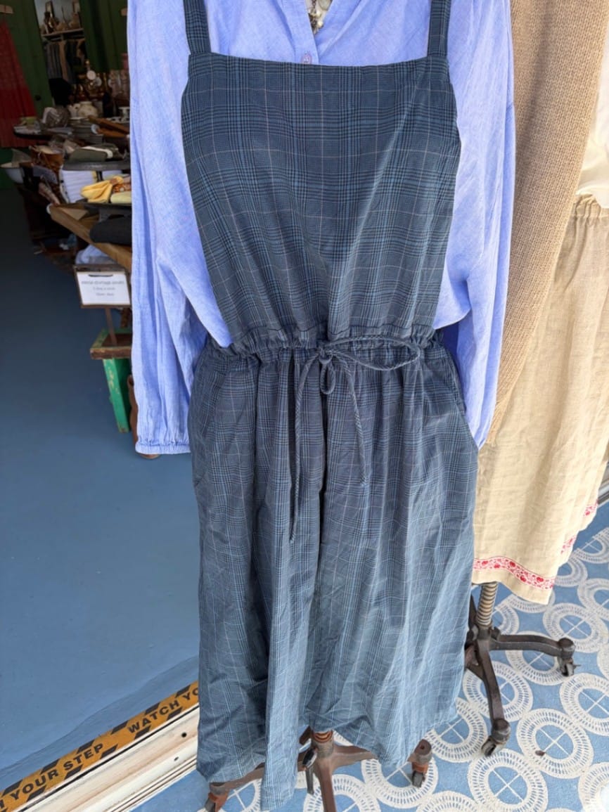 Lazybones blue check pinafore Dress