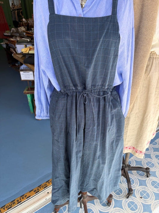 Lazybones blue check pinafore Dress