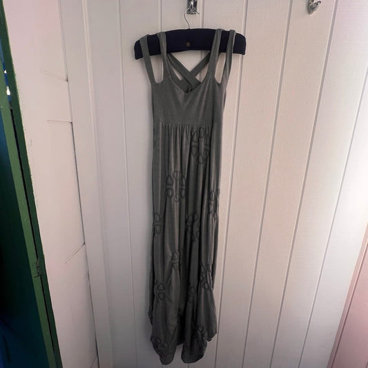 Cross back grey jersey dress