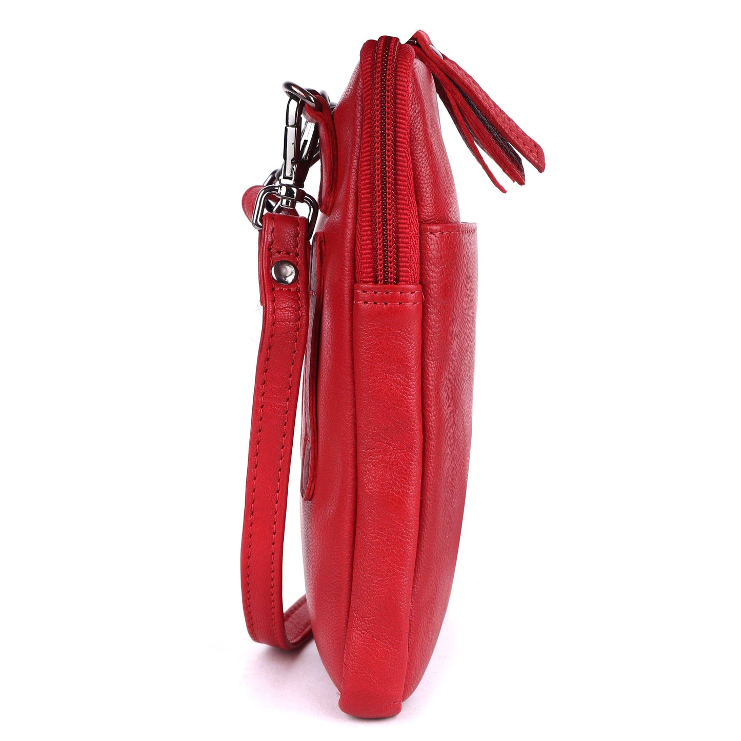 Greenwood Cleo Red Leather Phone Crossbody Bag