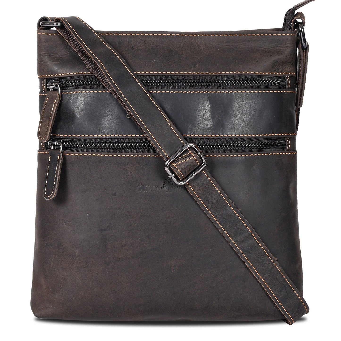 Leather Crossbody Purse - Brown