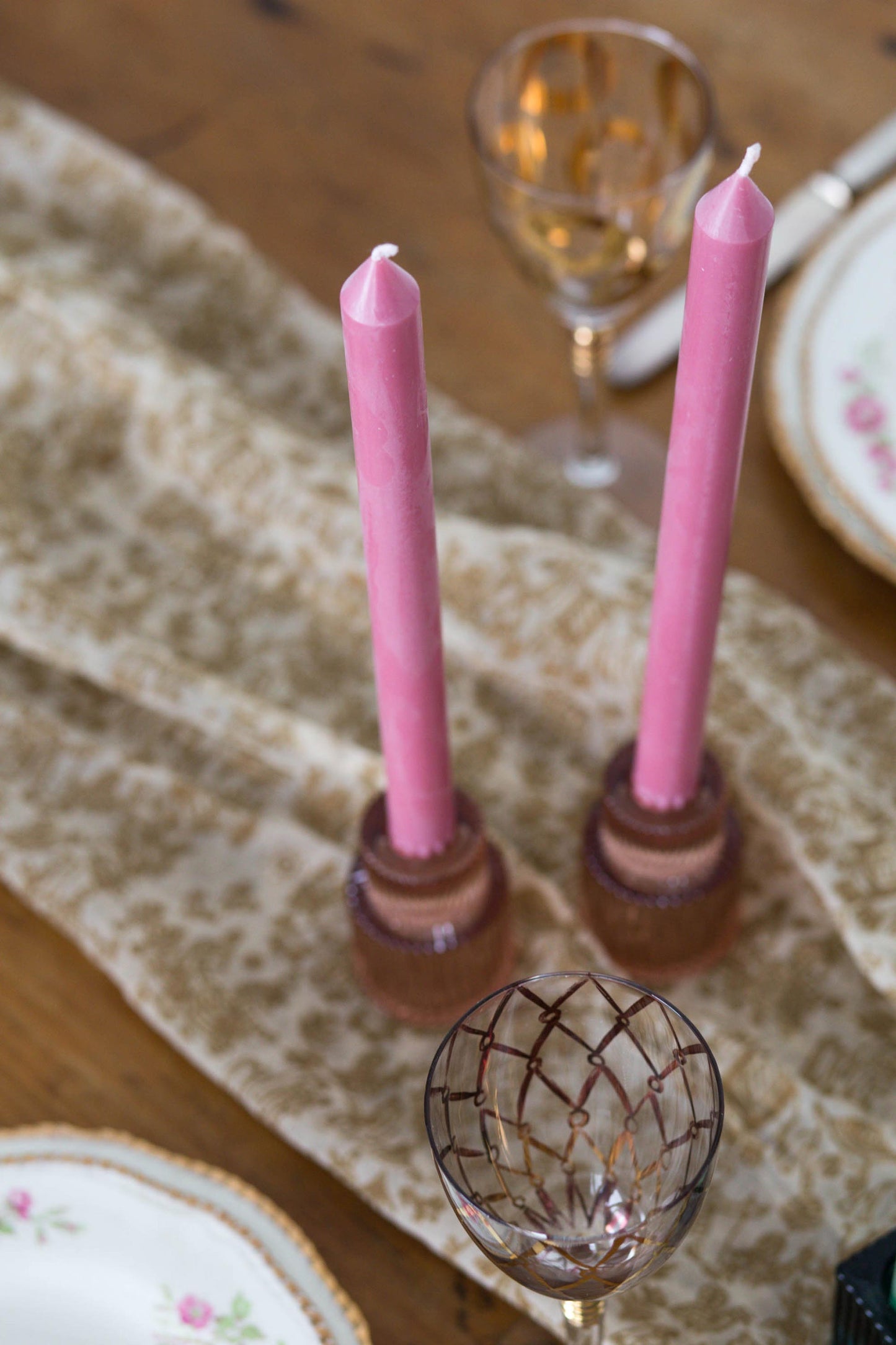 Eco Dinner Candle in Dusty Pink
