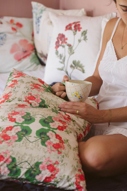 Pelargonium pillowcase set *organic cotton