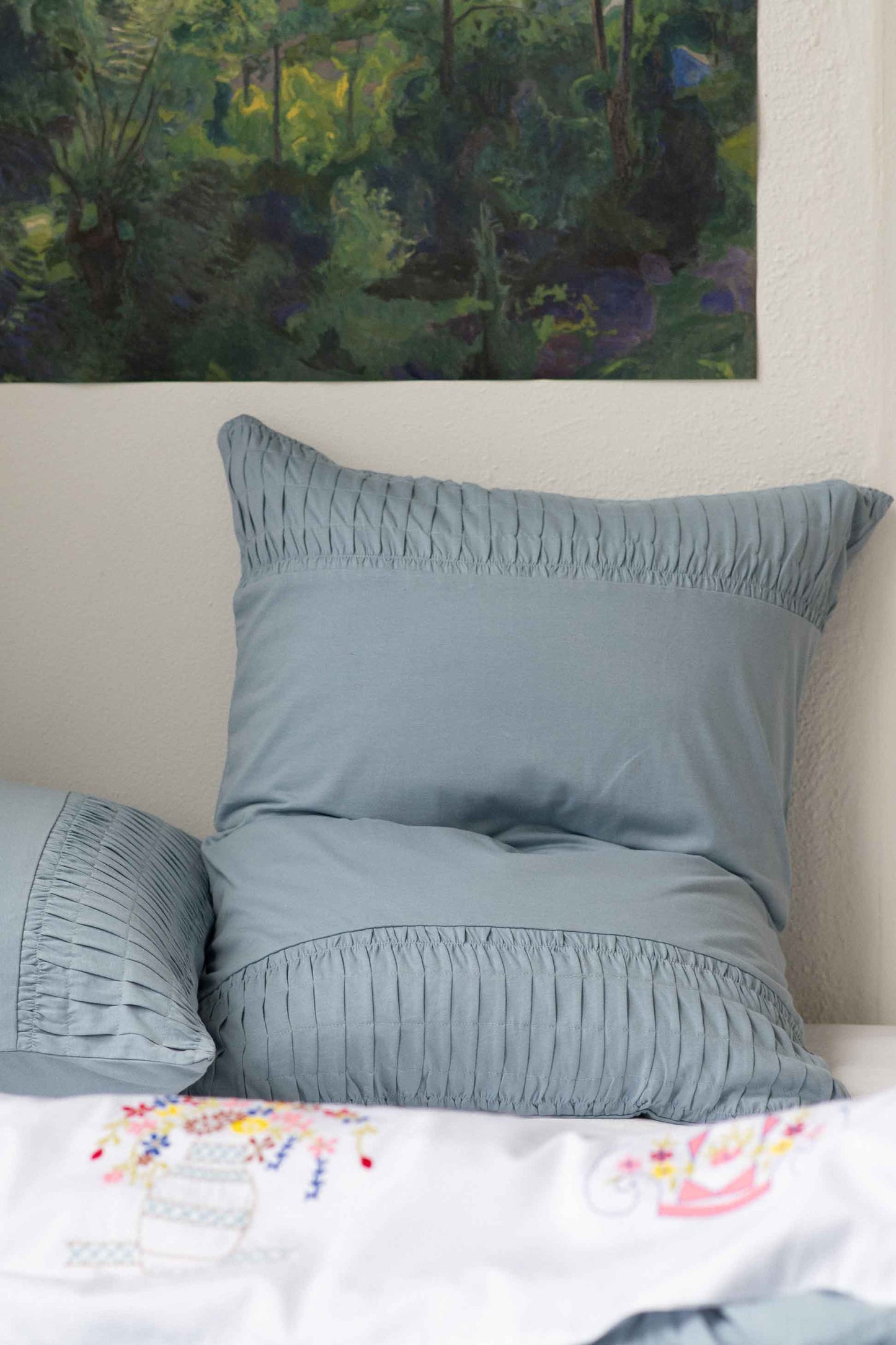 Rosette pillowcase set Chambray